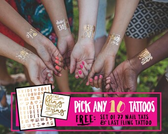 Pick any TEN (10) Tattoos - Choose your own mix of pretty tattoos!