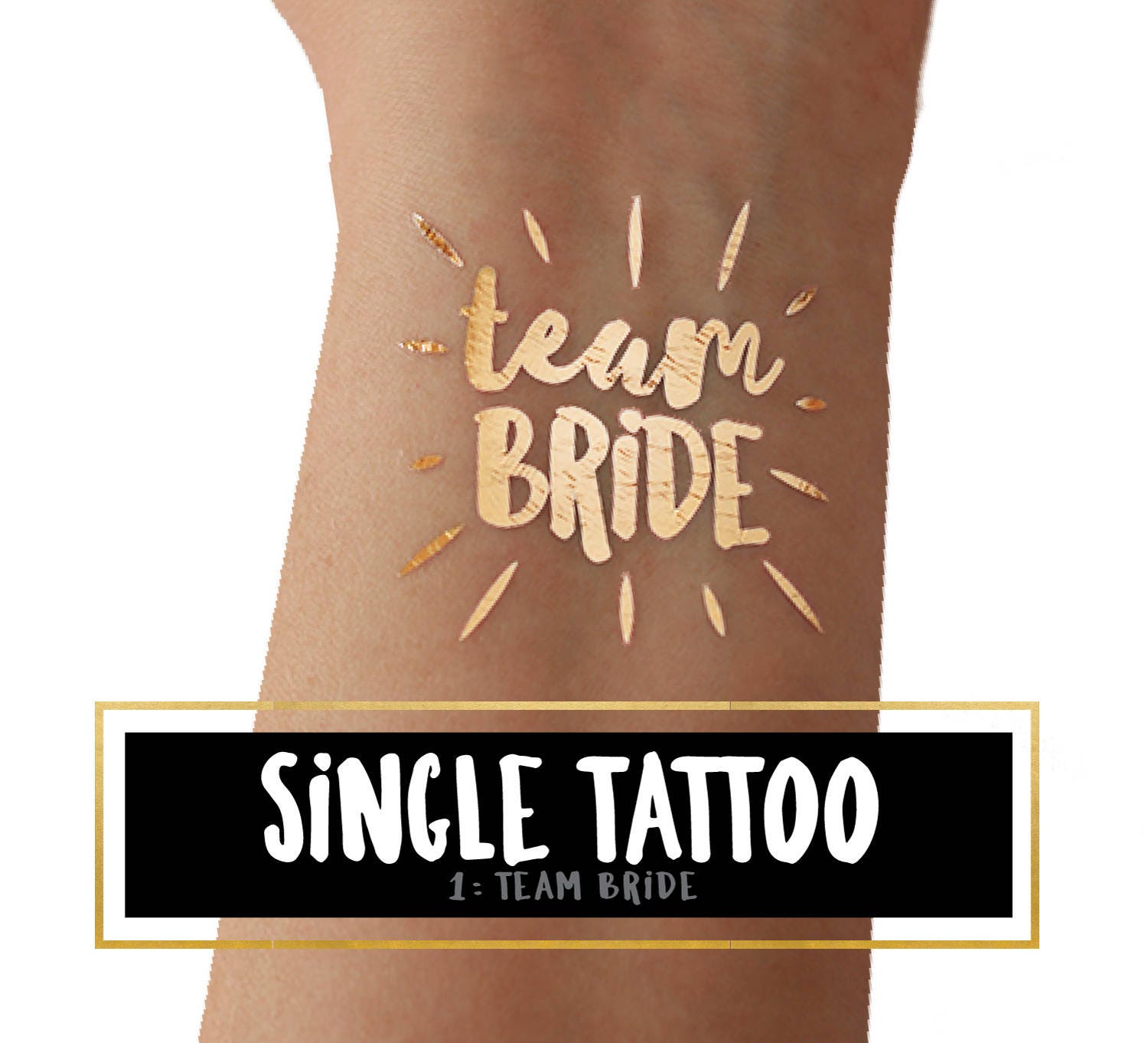 Single TEAM BRIDE Flash Bachelorette Party Tattoo or Hen's Night Tattoo ...