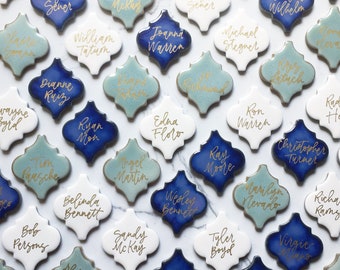 Wedding Place Card Tiles, Place Cards with Names, Wedding Escort Cards, Escort Cards, Ocean Wedding, Beach Wedding Decor, Wedding Decor