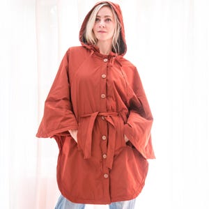 Waterproof Hooded Cape Sewing Pattern PDF – Raincoat with Belt & Pockets – XS to XXXL – Digital Download