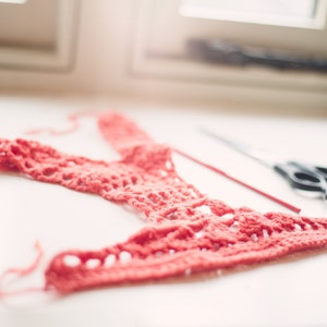 PDF pattern : Crochet Back Yoga Bra sewing & crochet pattern lace back sports bra tutorial imagem 4