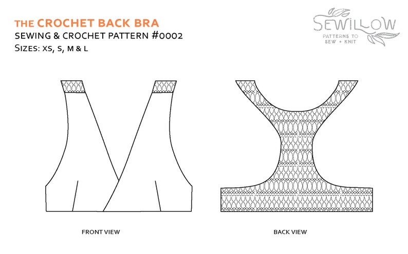 PDF pattern : Crochet Back Yoga Bra sewing & crochet pattern lace back sports bra tutorial imagem 5