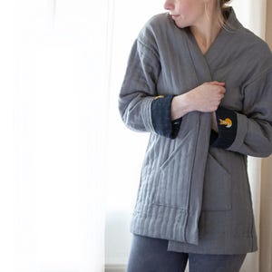 Simple Box Jacket Pattern Quilted Boxy Jacket Sewing Pattern: Long & Crop Coat With Pockets (PDF ...