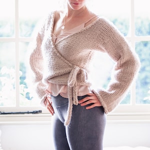 The Chunky Malva Wrap Cardigan - digital PDF knitting pattern - sizes 6 - 24 (UK)