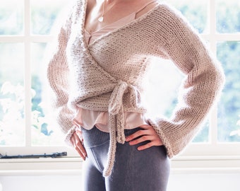 The Chunky Malva Wrap Cardigan - digital PDF knitting pattern - sizes 6 - 24 (UK)