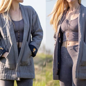 Quilted Boxy Jacket Sewing Pattern: Long & Crop Coat With Pockets (PDF ...