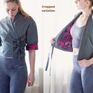 Quilted Boxy Jacket Sewing Pattern: Long & Crop Coat With Pockets (PDF ...