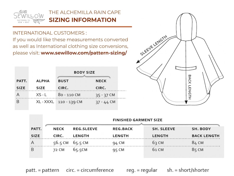 Waterproof Hooded Rain Cape Sewing Pattern: Belted Raincoat, XS-XXXL ...
