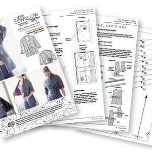 Chiono Quilted Jacket digital PDF sewing pattern. Long and Crop Jacket / coat with or without ties for crossover closure. UK sizes 8 24 zdjęcie 5