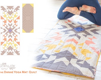 The Danae Yoga Mat Patchwork Quilt - digital PDF sewing pattern - with patchwork templates to print at home. Instant Download.