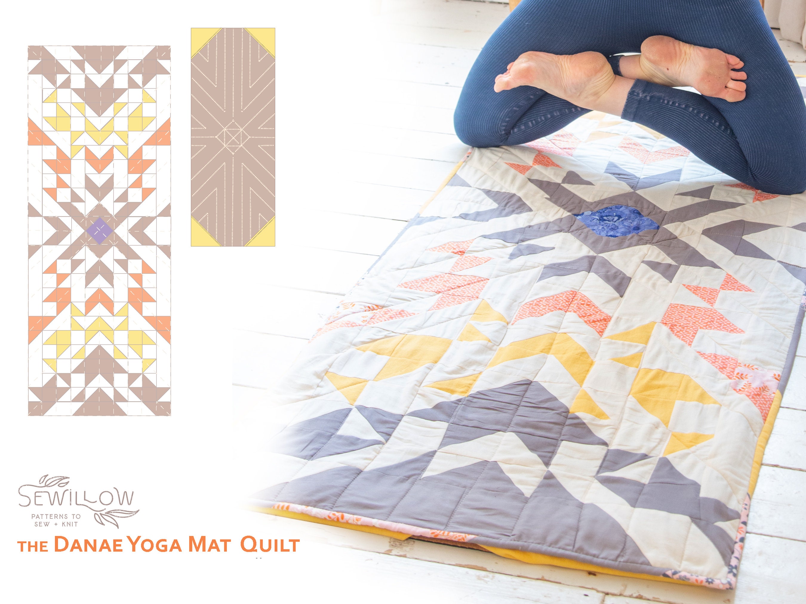 The Danae Yoga Mat Patchwork Quilt Digital PDF Sewing Pattern With  Patchwork Templates to Print at Home. Instant Download. 