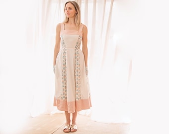 Patchwork Midi Sundress Sewing Pattern: Cottagecore Quilting Cotton Dress (PDF Pattern)