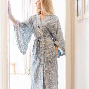 Robe Sewing Pattern PDF: Camassia Wrap Robe with Bell Sleeves