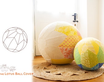 Lotus Ball Cover Digital PDF sewing pattern - yoga, birth, exercise ball zip patchwork cover