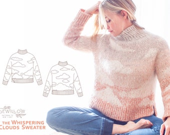 Whispering Clouds Sweater - digital PDF knitting pattern