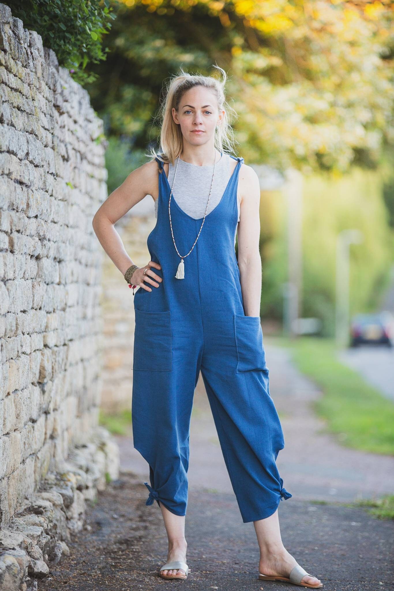 Digital Sewing Pattern: The Surya Jumpsuit casual linen yoga | Etsy