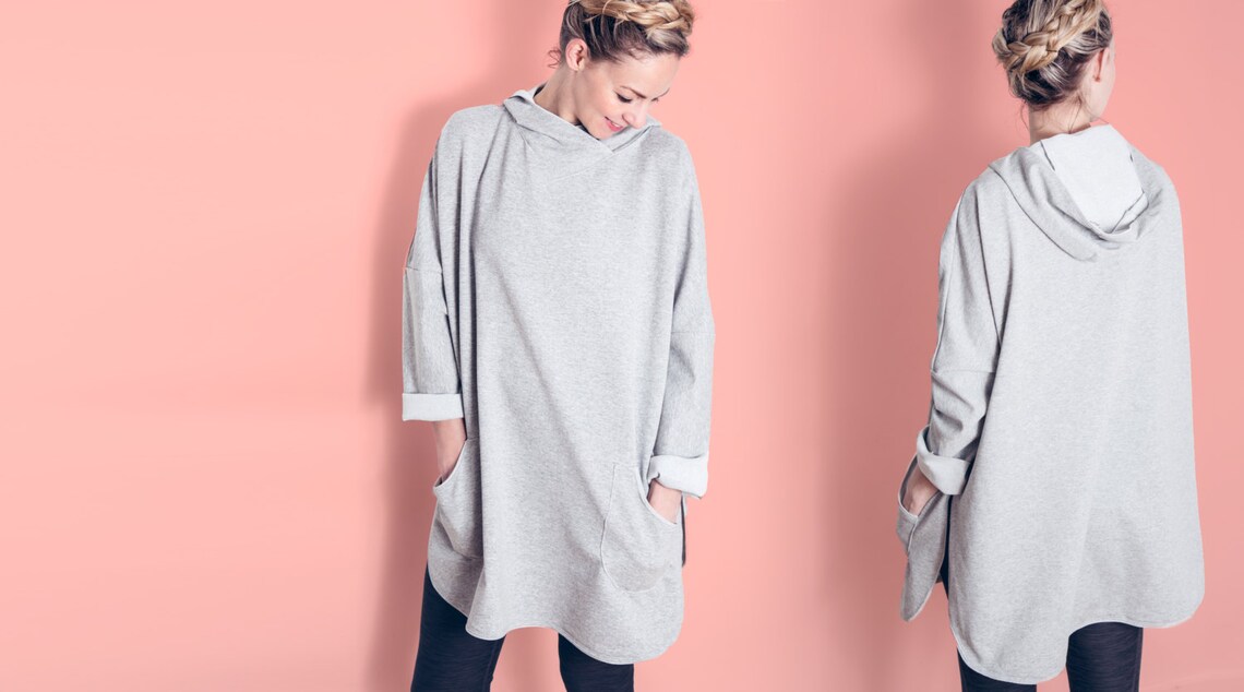 Yoga Cover up Digital Sewing Pattern Oversized Sweatshirt Etsy