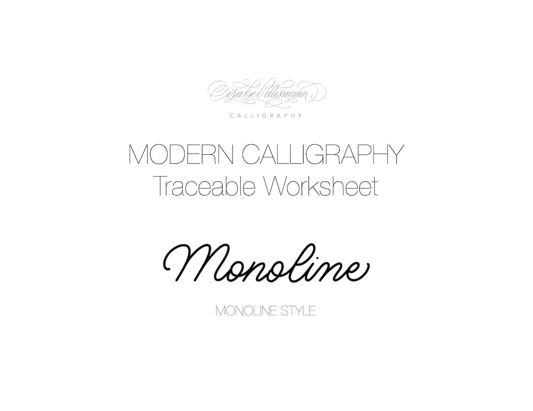 Hand Lettering Modern Cal Modern Calligraphy Worksheets - Hand Lettering - Beginner or ...