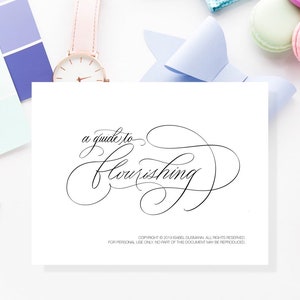 Flourishing Workbook | Modern Calligraphy Worksheets | Lettering Worksheets | Beginner or Intermediate Traceable Worksheets