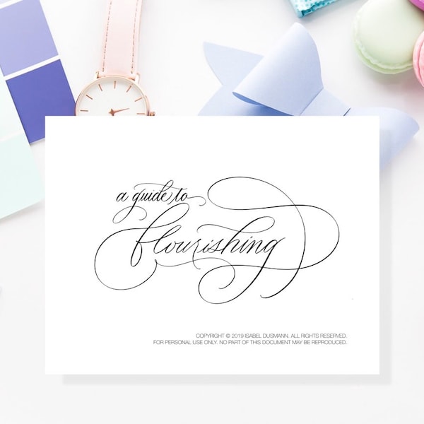 Flourishing Workbook | Modern Calligraphy Worksheets | Lettering Worksheets | Beginner or Intermediate Traceable Worksheets