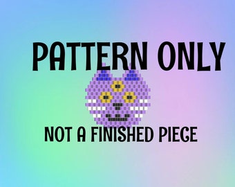 3 Eyed Cat, Brick Stitch Pattern