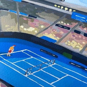 Original Australian open gouache Painting / Aus open tennis painting / Tennis painting / Gouache original painting image 3