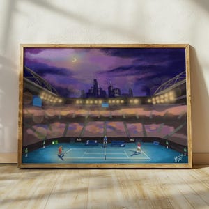 Australian open Tennis Art print / Giclee art print / Grand slam Tennis painting