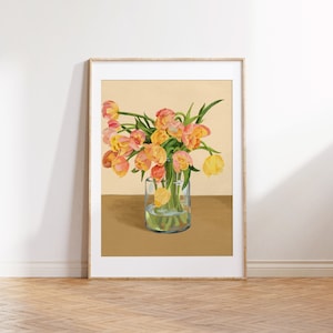 Tulips Art print  /  Giclee art print / Tulips painting / Flowers painting