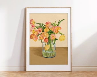 チューリップの油絵 花の絵画 花の壁アート - Etsy 日本