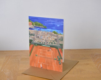 Montecarlo Tennis Greeting card 5"x 7" / Art greeting card/ Tennis greeting card