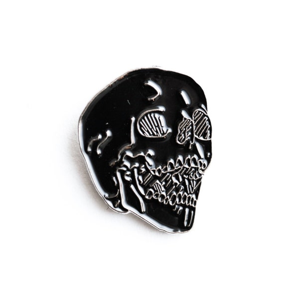Black Skull Enamel Pin // Flair // Accessories