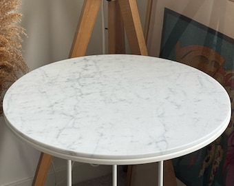 Round Marble Top Italian White Carrara Custom Size