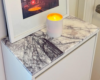 Custom Size Lilac White Dark Purple Marble Polished Night Stand Dresser Kitchen Island Radiator Top Shelf