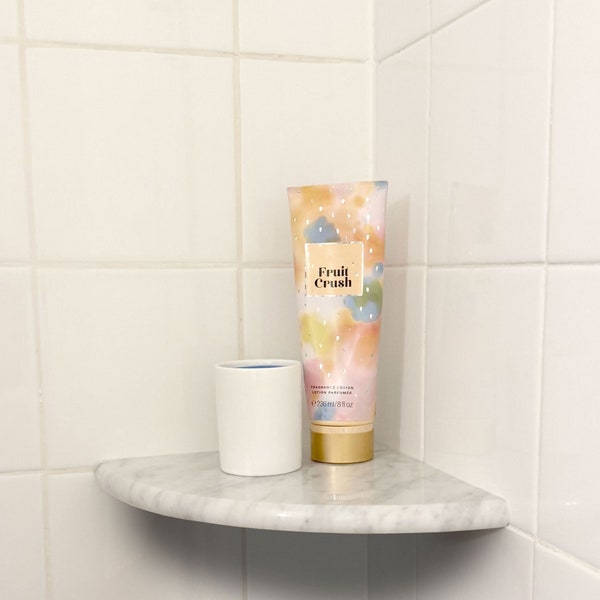 Premium Italian White Carrara Bianco Carrera Corner Shelf 9" Polished Shower Shampoo Holder Natural Stone Bathroom Caddy Bath Soap Dish