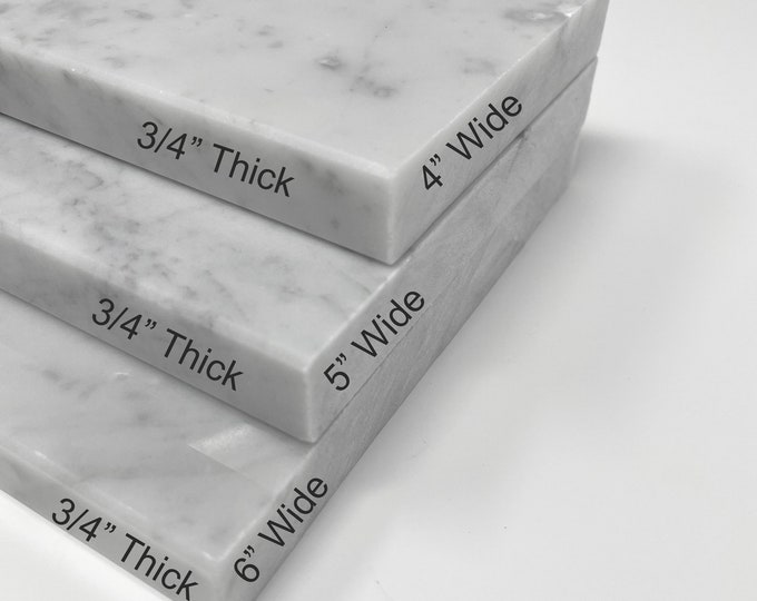 Featured listing image: Italian Bianco Carrara Marble Shower Curb, Window Sill, Vanity Backsplash, Marble Shower Niche Piece Polished Custom Lenght