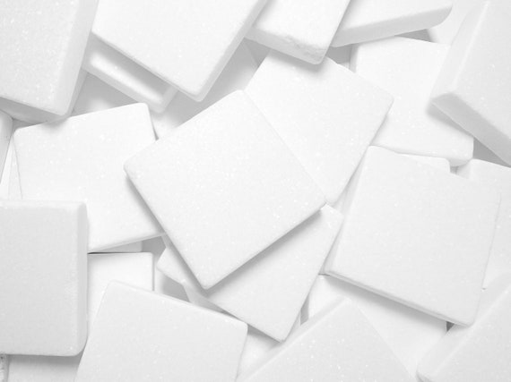 Pure Crystal White Santorini Stones for Painting Pack of 12 Pieces 2'' x 2'' Square (No Pen Included)