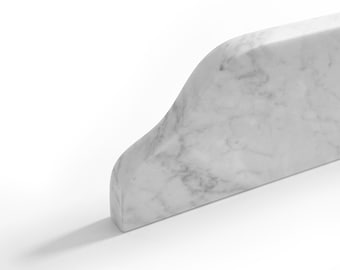 Backsplash Bianco Carrara Polished Marble Special Cut Soft Scallop Design Custom Sizes Available