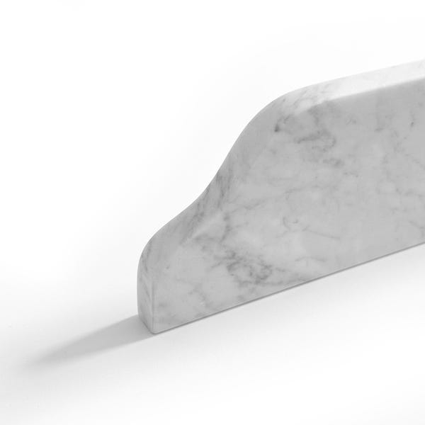 Backsplash Bianco Carrara Polished Marble Special Cut Soft Scallop Design Custom Sizes Available