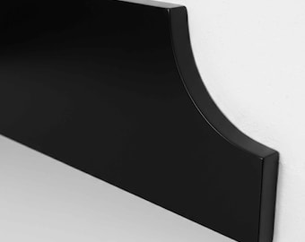 Backsplash Black Engineered Stone Polished Special Cut Scallop Design Custom Sizes Available