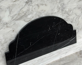 Nero Marquina Marble Special Princess Cut Backsplash Polished Custom Made Handmade