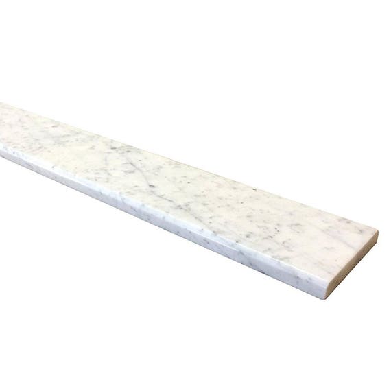 6x36 White Carrara Marble Saddle - Marble Threshold Custom Length Cut Choose Your Length