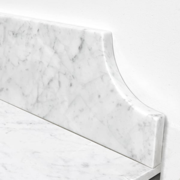 Backsplash Bianco Carrara Polished Marble Special Cut Scallop Design Custom Sizes Available
