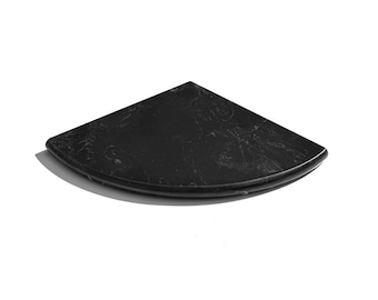 Nero Marquina Look Black Marble Look Engineered Stone Corner Shelf Polished 9"