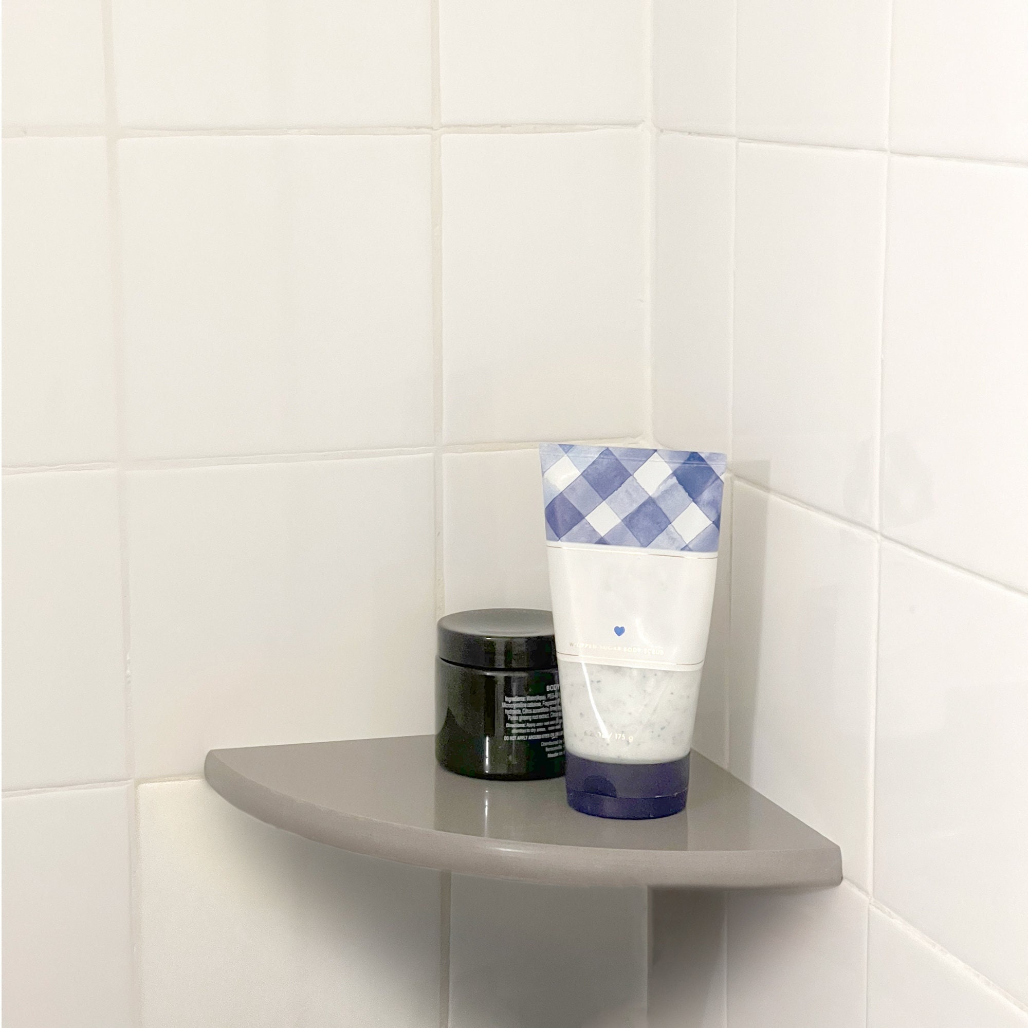 Estante de baño de madera maciza, estante de esquina de montaje en pared,  ducha, champú, jabón