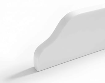 Backsplash White Engineered Stone Polished Special Cut Soft Scallop Design Custom Sizes Available