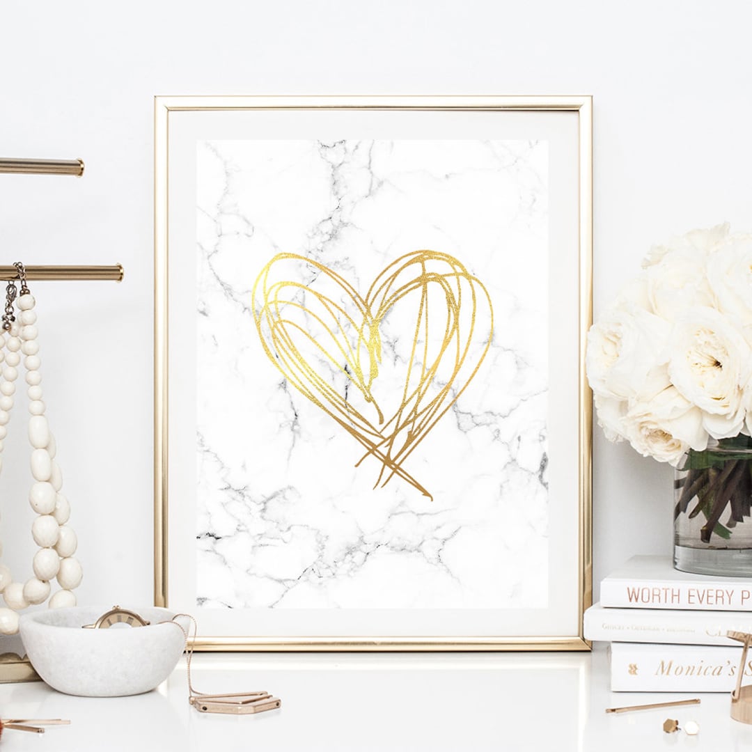 Marble and Gold Print, Gold Marble Print, Gold Marble Decor, Marble ...