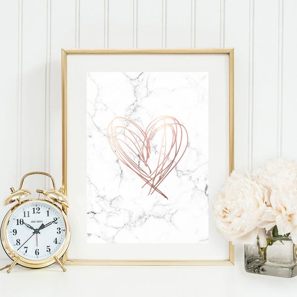 marble and rose gold print, rose gold marble print, copper marble print, marble poster prints, printable wall art, downloadable prints