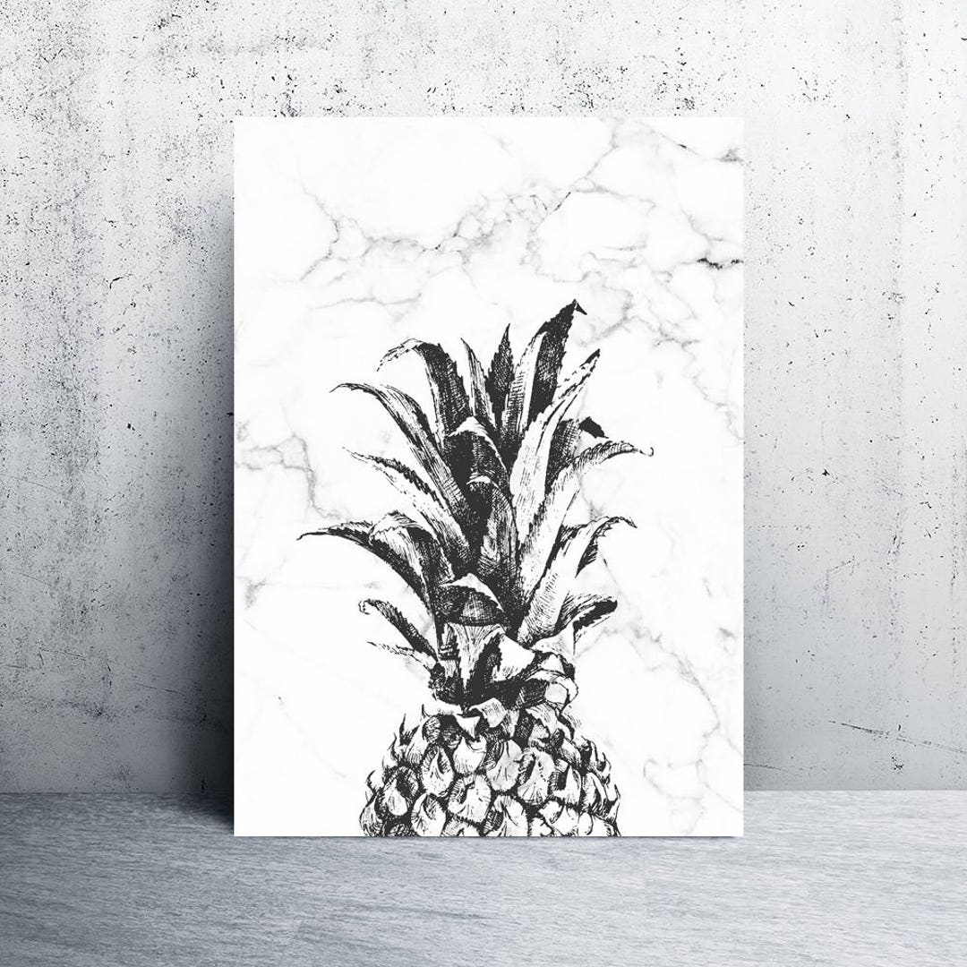 Pineapple Print Marble Decor Marble Printable Pineapple - Etsy