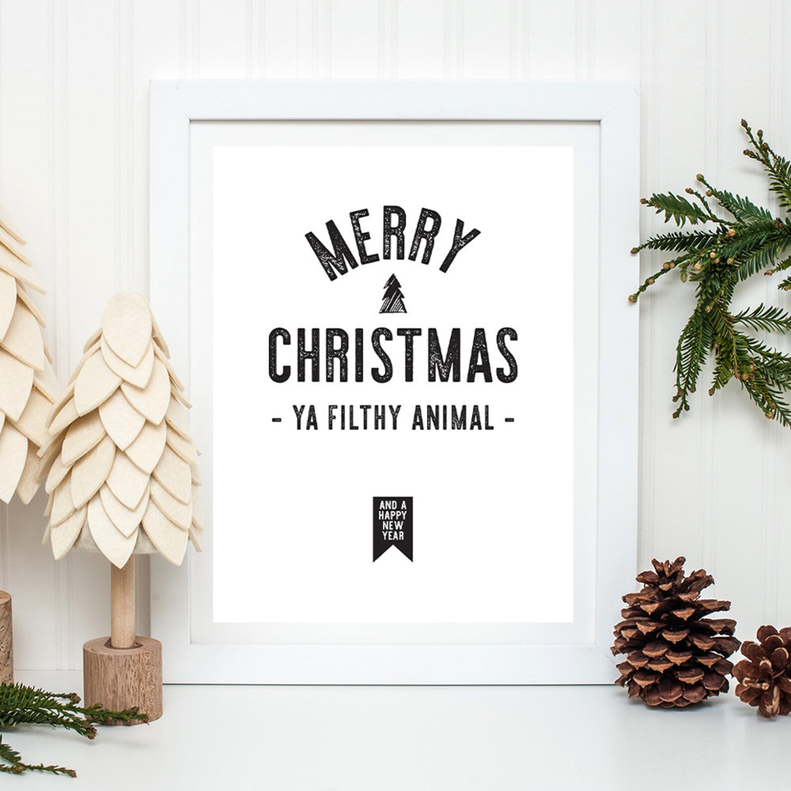 Merry Christmas Ya Filthy Animal Christmas Printable Wall - Etsy