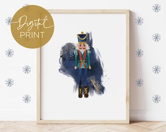 nutcracker printable, nutcracker christmas printable wall art, nutcracker wall art, nutcracker print, christmas prints digital download